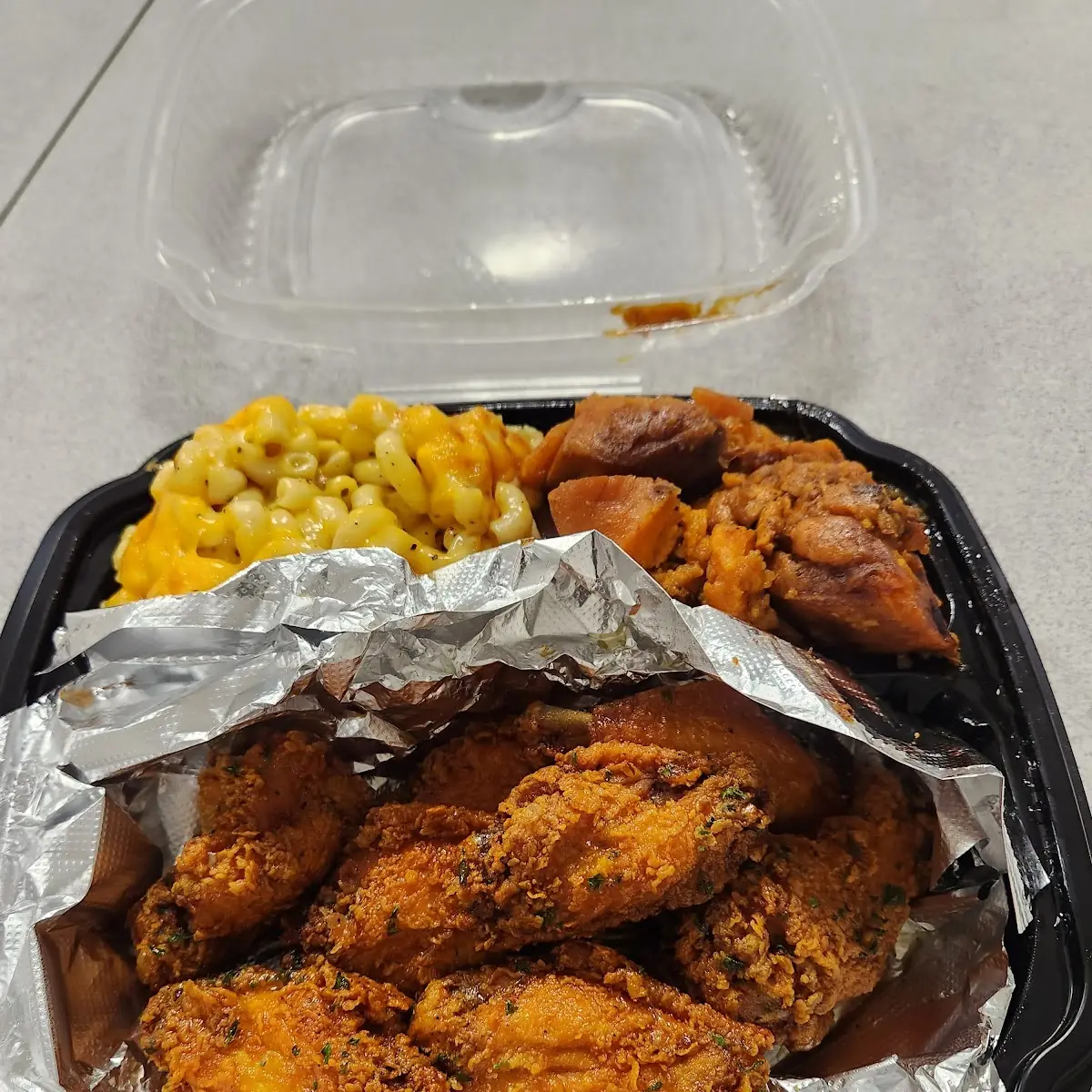 Macaroni & Cheese Yams Honey Wings