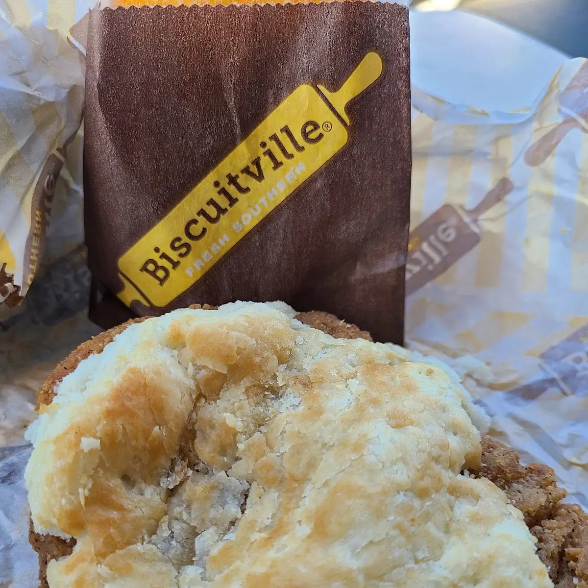 Fried Chicken Biscuit with Hash Browns