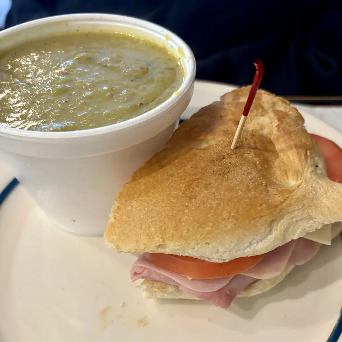 Ham and Cheese with Soup
