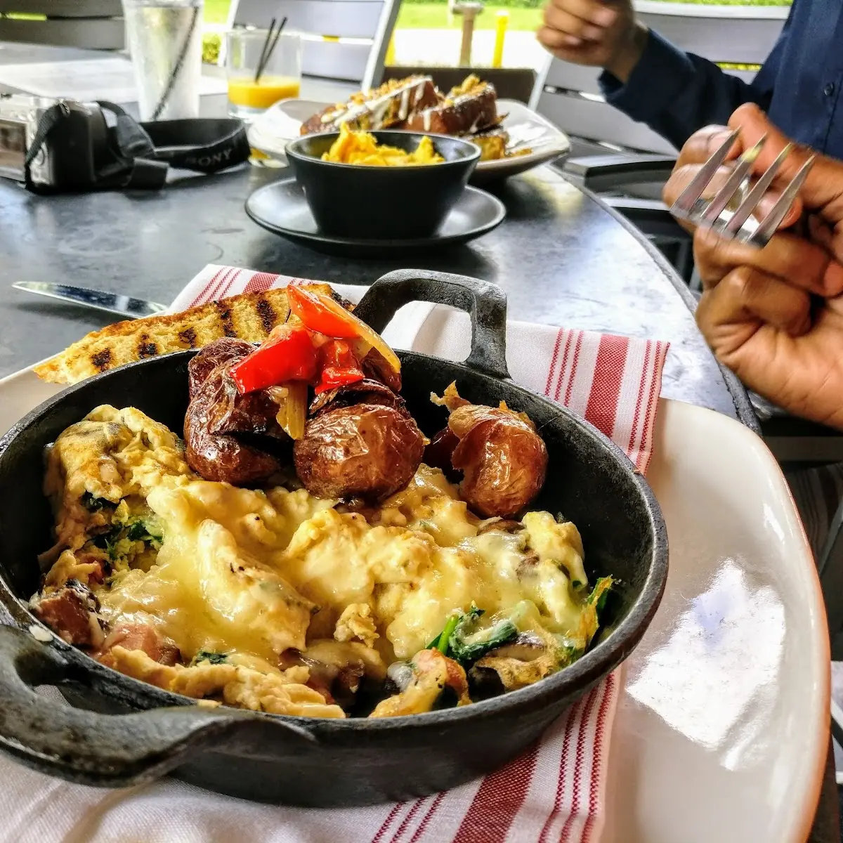 Cornbread Asparagus Smashed Potatoes Table Bread