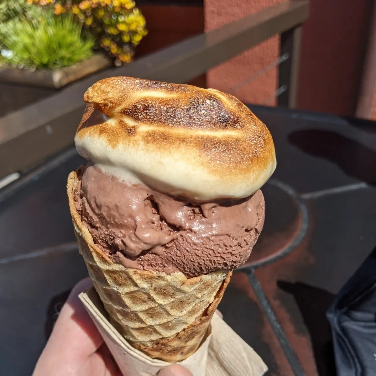 Chocolate Ice Cream w Torched Marshmallow