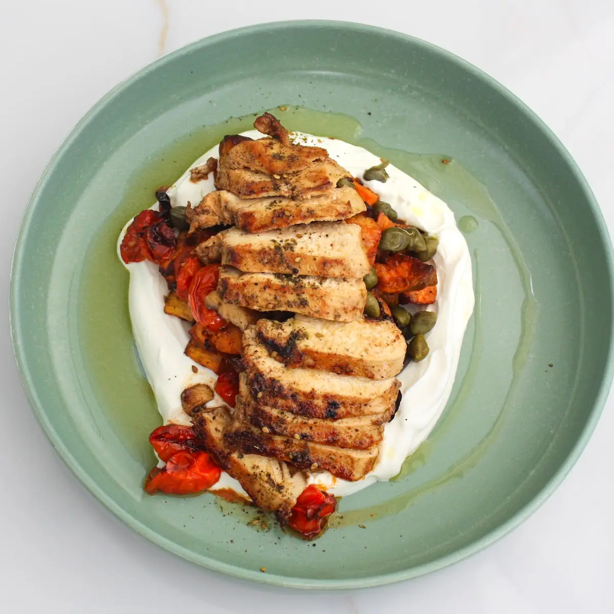 Roasted Chicken Labneh & Sweet Potatoes
