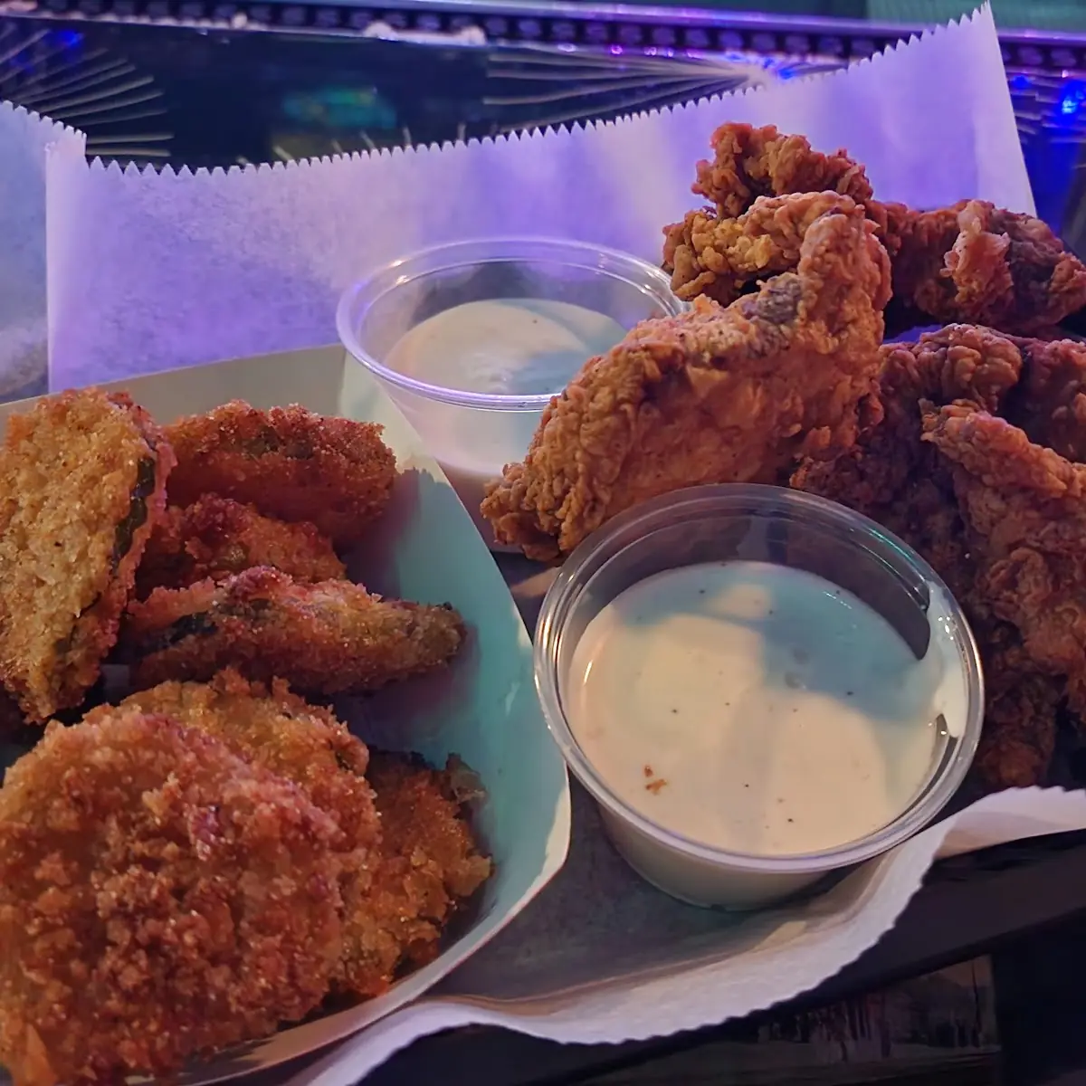 Fried Pickles and Chicken Tenders