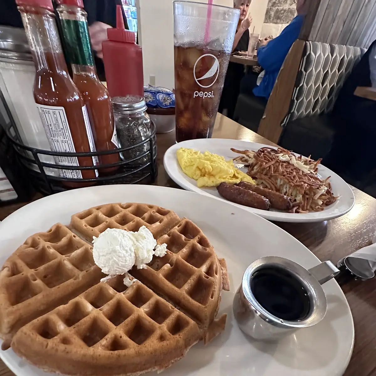 Belgian Waffle and Sausage Links