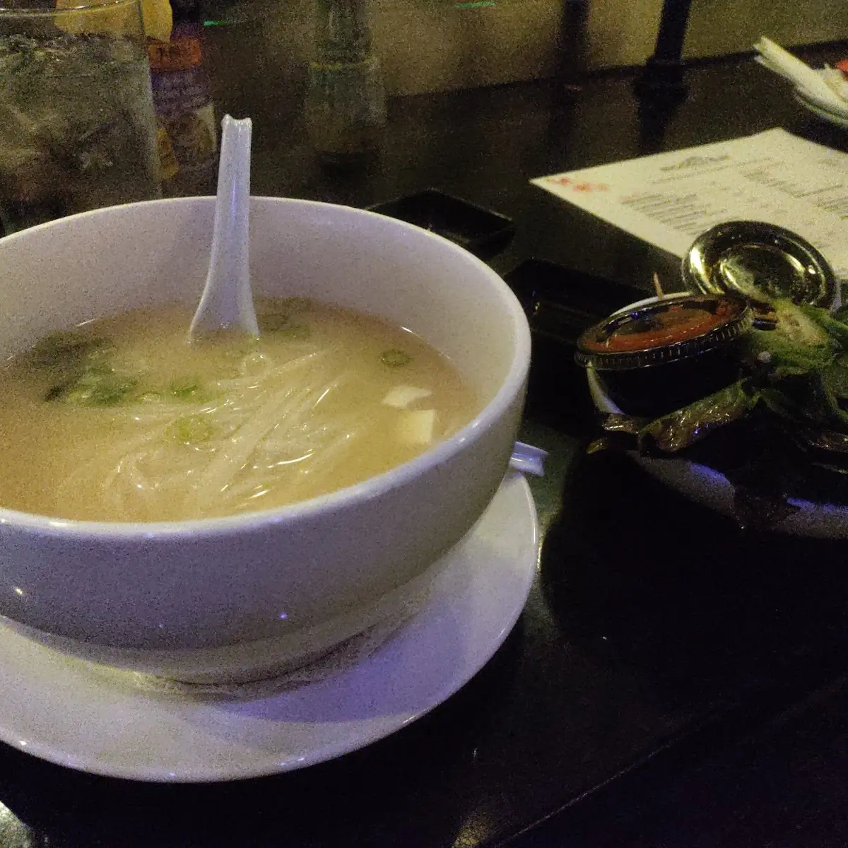 Vegetarian Miso Soup with White Noodles