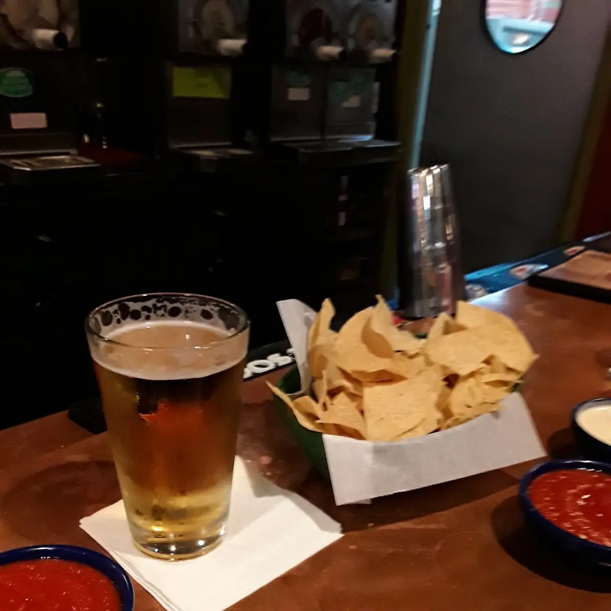 Chips and Salsa and Queso Dip