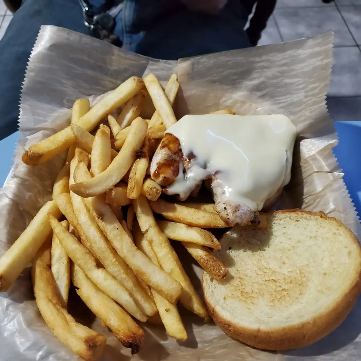 Bourbon Chicken with French Fries