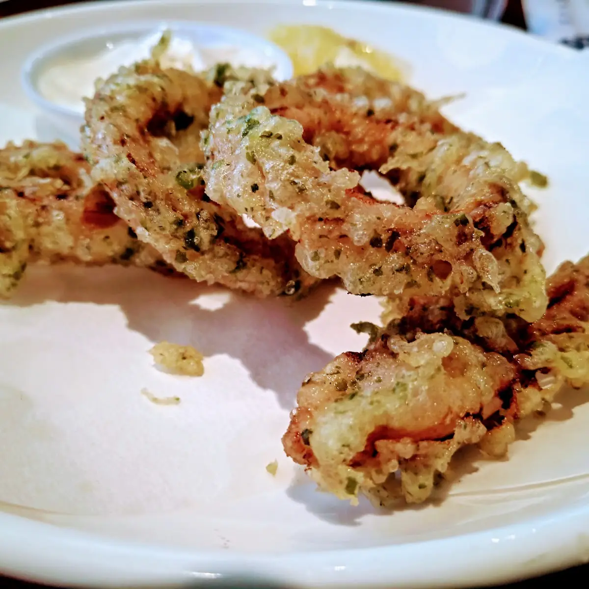 Deep Fried Calamari Rings Rolled in Aonori
