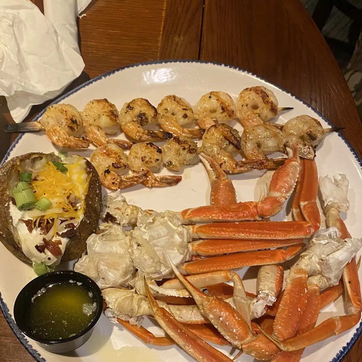 Seafood Platter with Shrimp Pasta