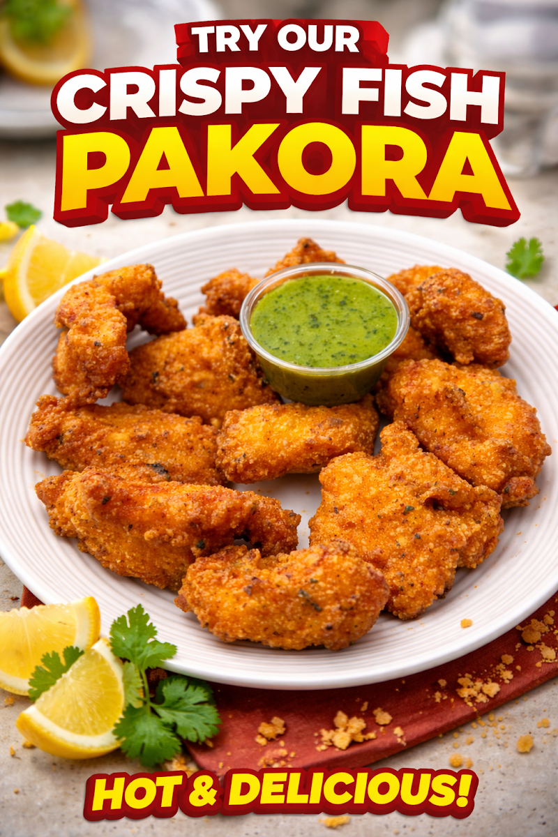 Fish Pakora, The Lovely Pizzeria ( Market at the Meadows )