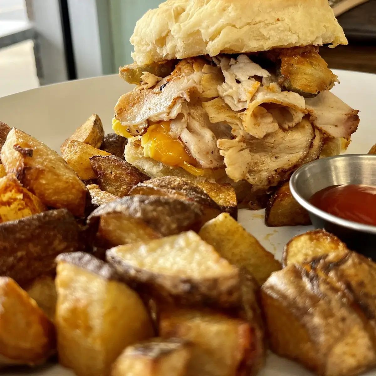 The Arkansas Biscuit with Home Fries