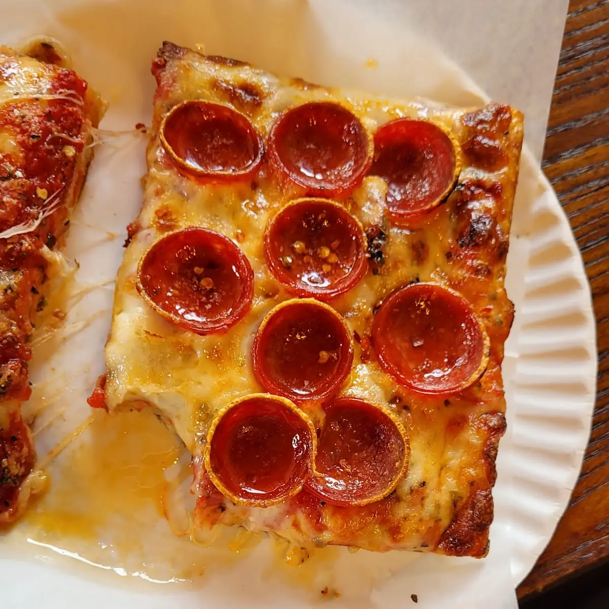 Pepperoni Sicilian Pizza Slice