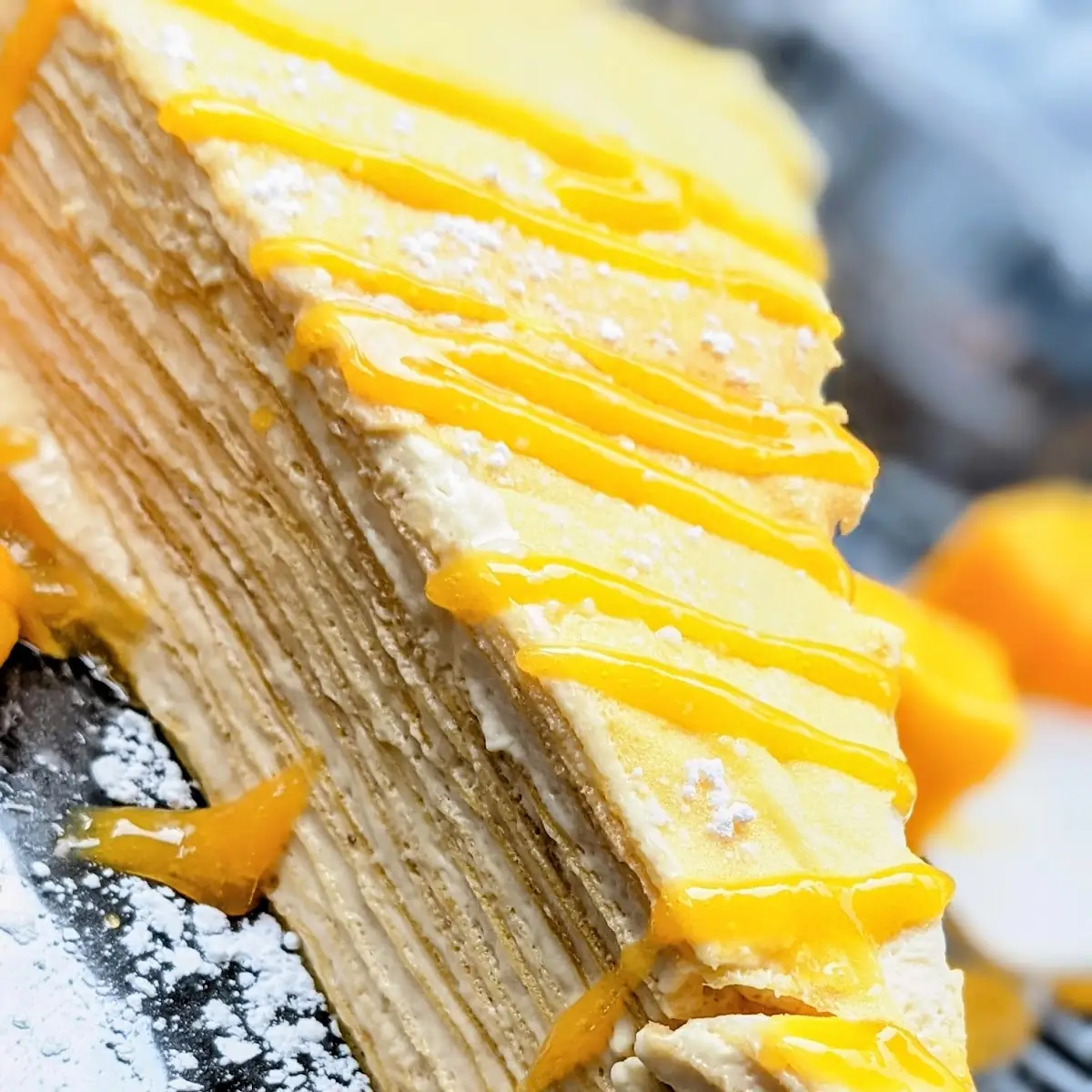 Mango Crepe Cake Slice