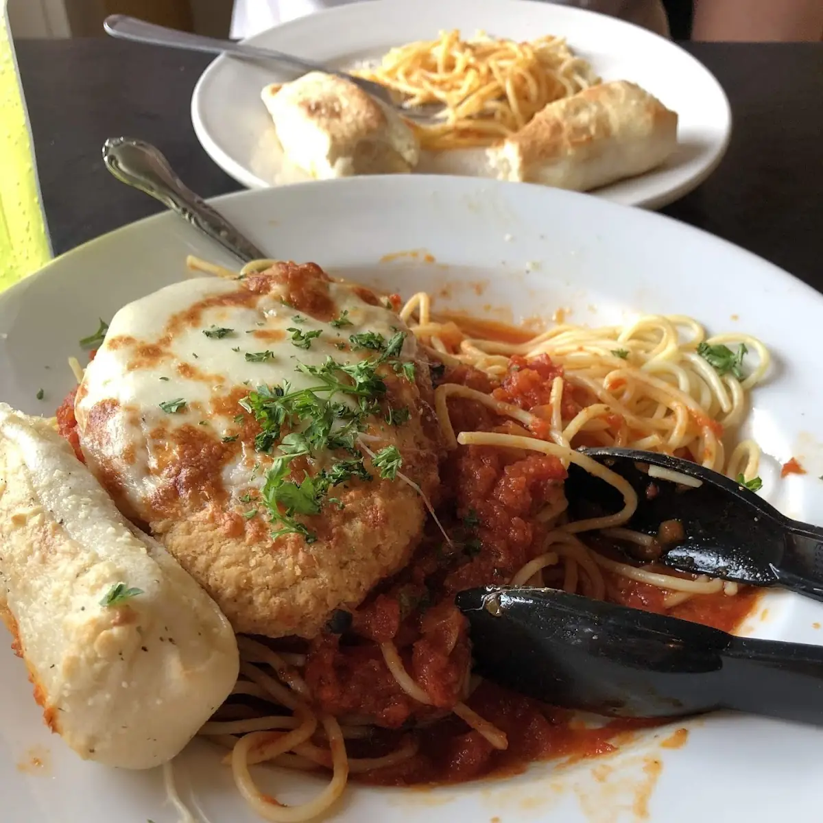Chicken Parmesan Served with Spaghetti