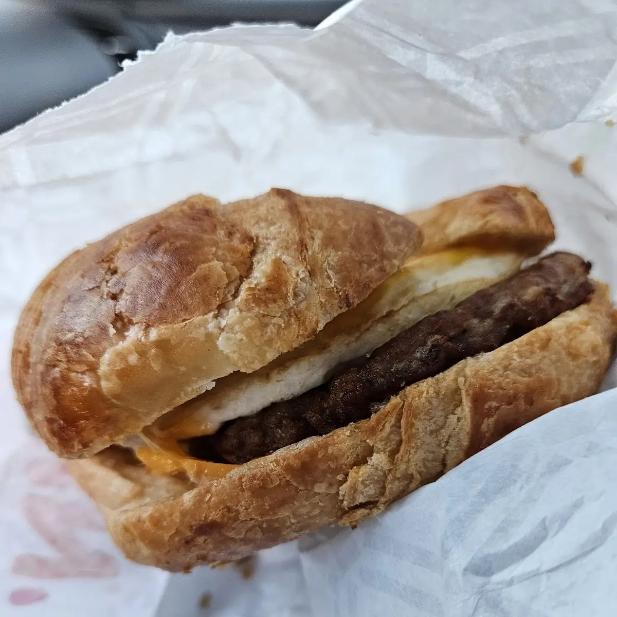 Sausage Egg and Cheese Croissant