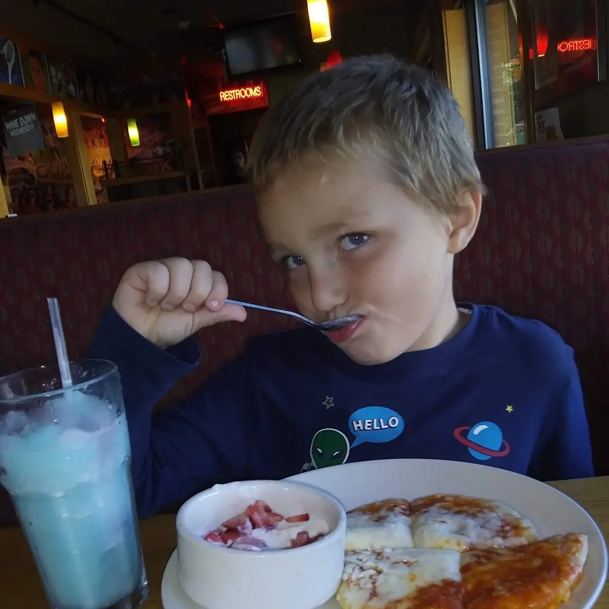 Pizza with Strawberry Yogurt