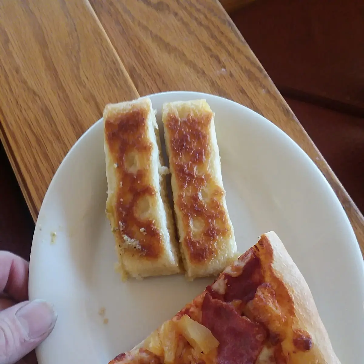 Hawaiian Pizza and Breadsticks