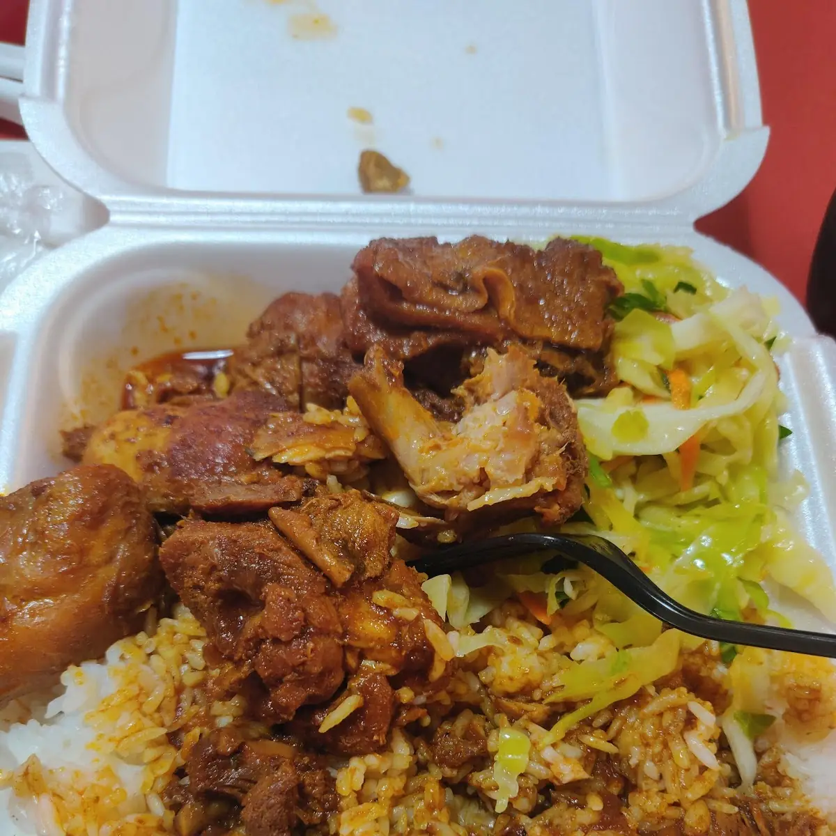 Stew Chicken White Rice and Vegetables