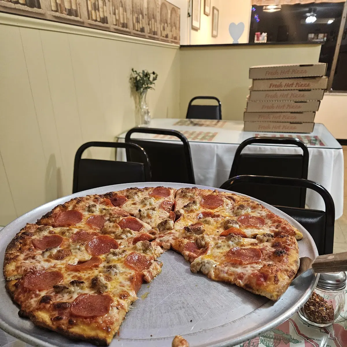 Sausage and Pepperoni Pizza