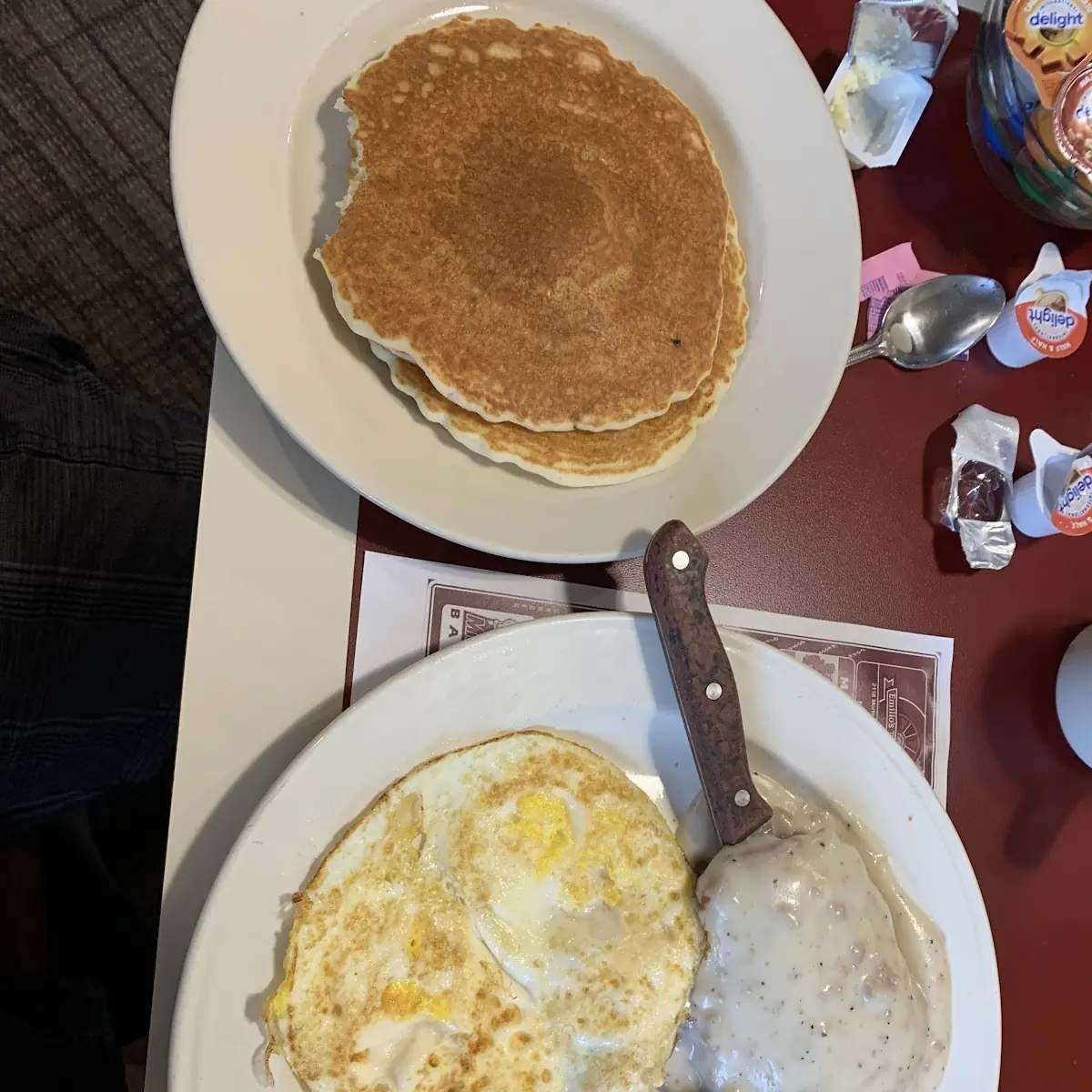 2 over Medium Pancake Corned Beef Hash Potatoes with Jalapeno Cheese