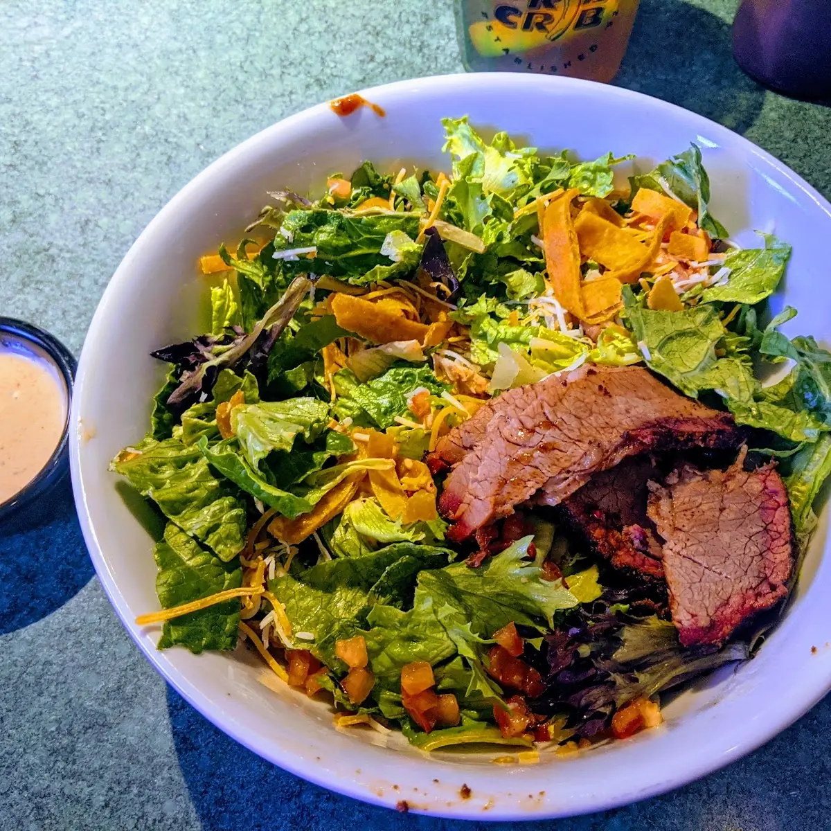Brisket Salad with BBQ Ranch Dressing