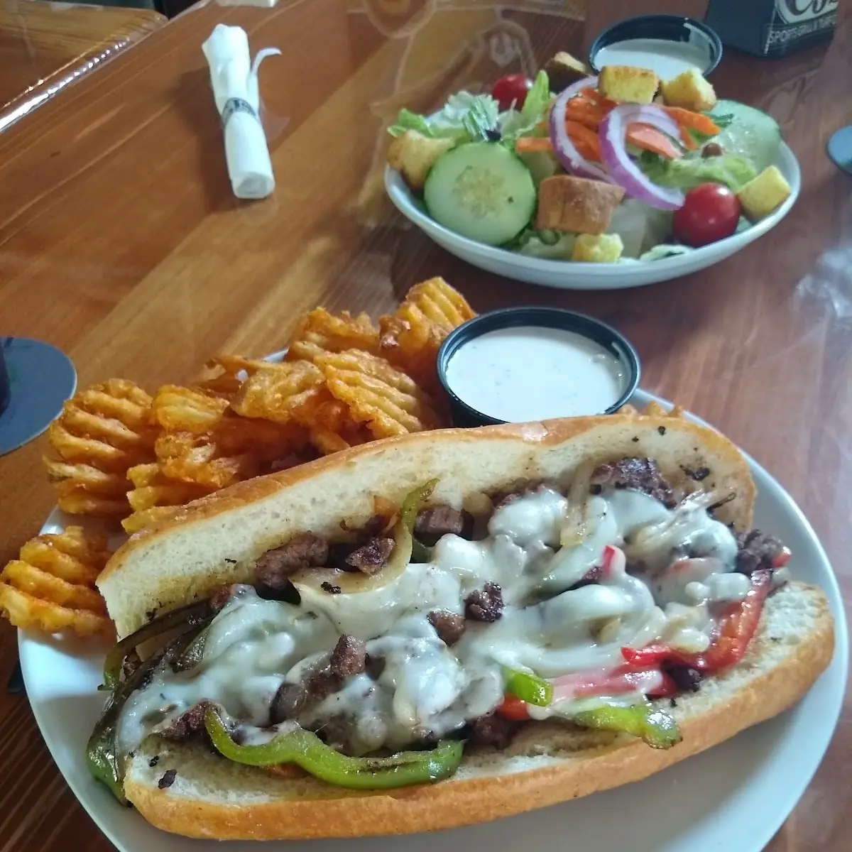 Philly Cheese Steak with Waffle Fries