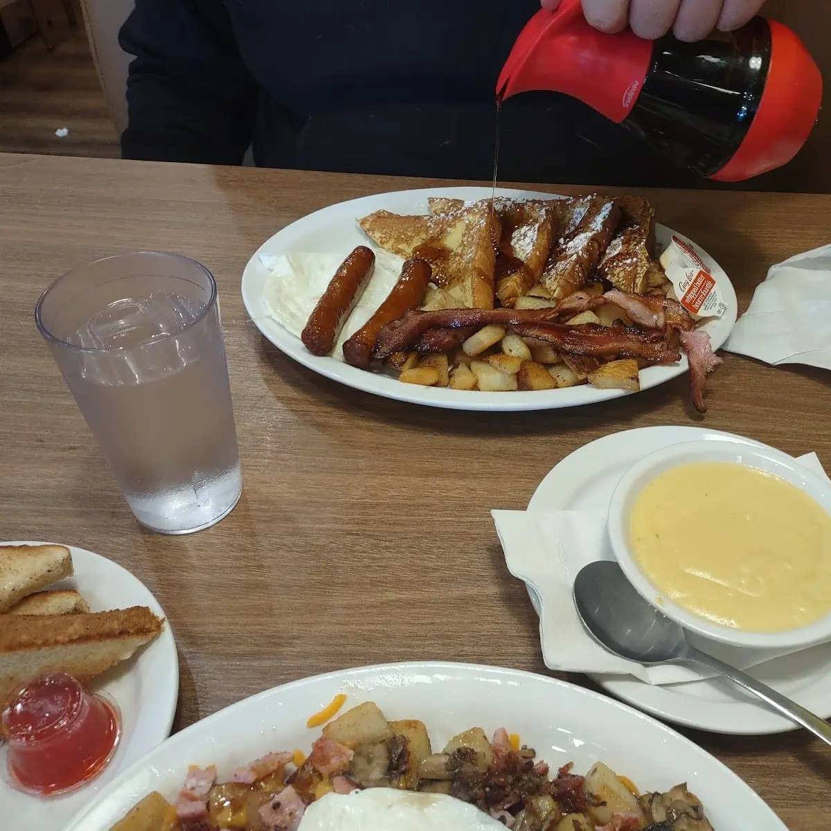 Canadian Hash & French Toast & Hollandaise Sauce, Stacked Pancake & Breakfast House