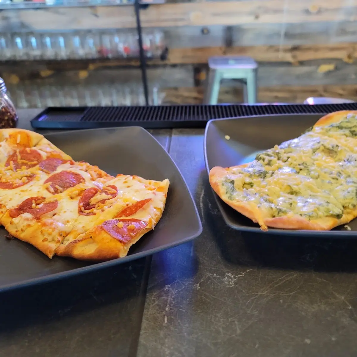 Spinach Artichoke and Pepperoni Pizzas