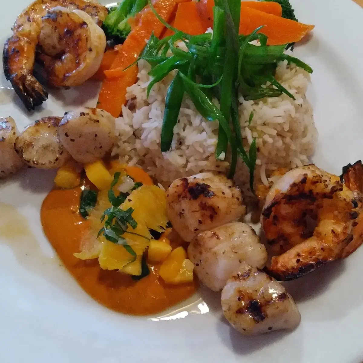 Grilled Prawns and Alaskan Scallops