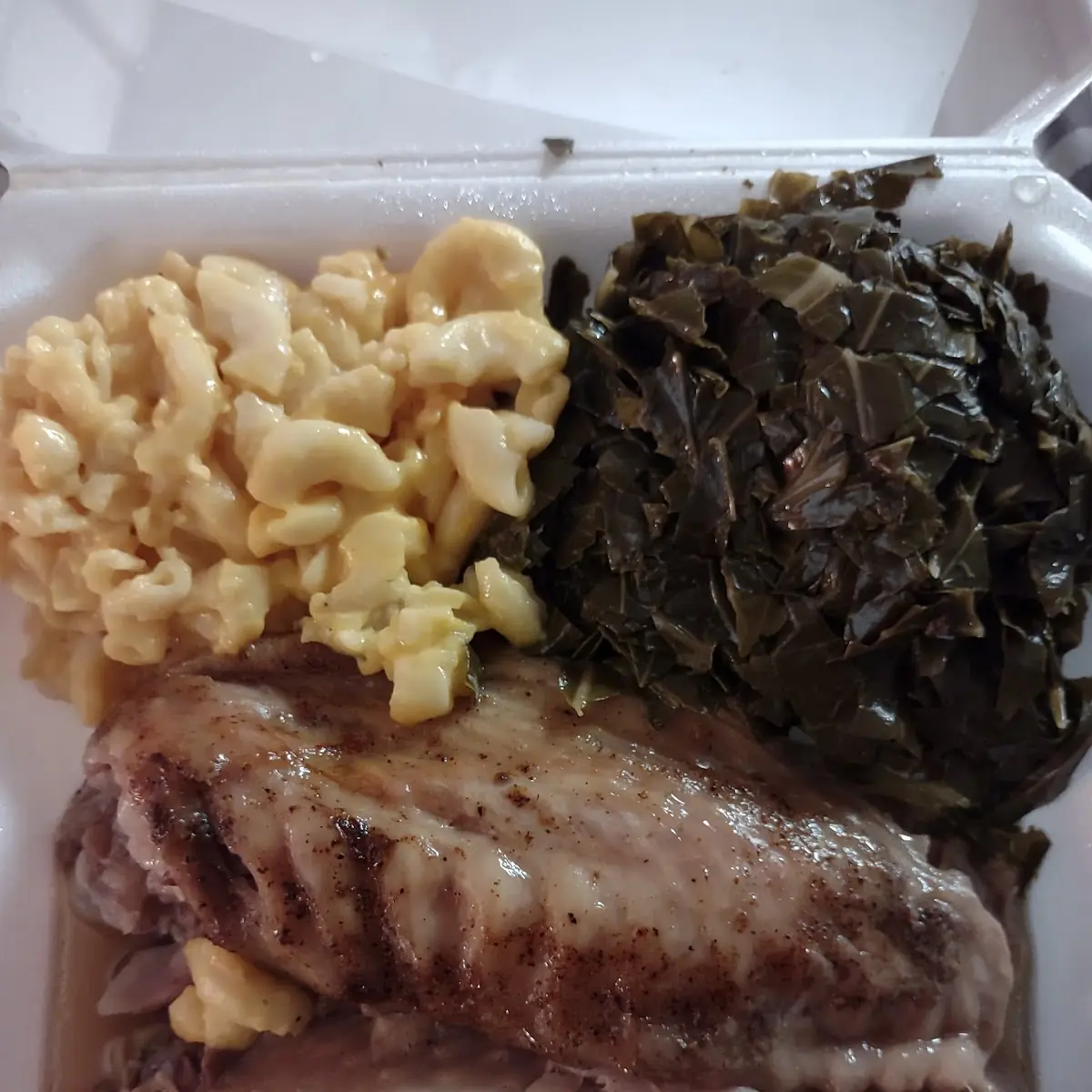 Turkey Wing Collard Greens Mac and Cheese