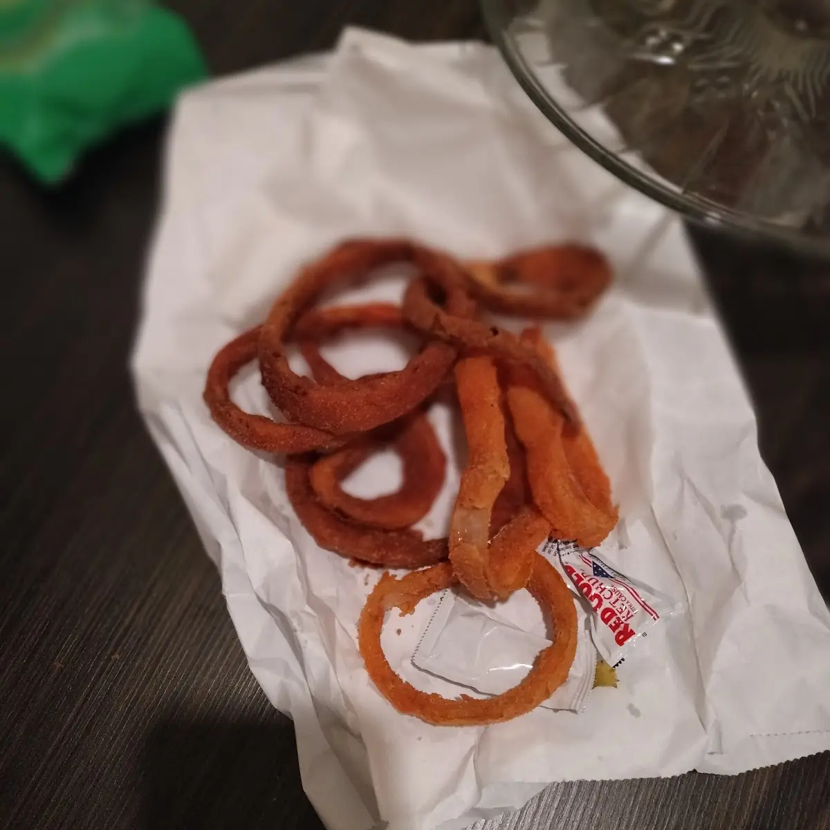 Recooked Onion Rings with Three Fresh Onions Rings