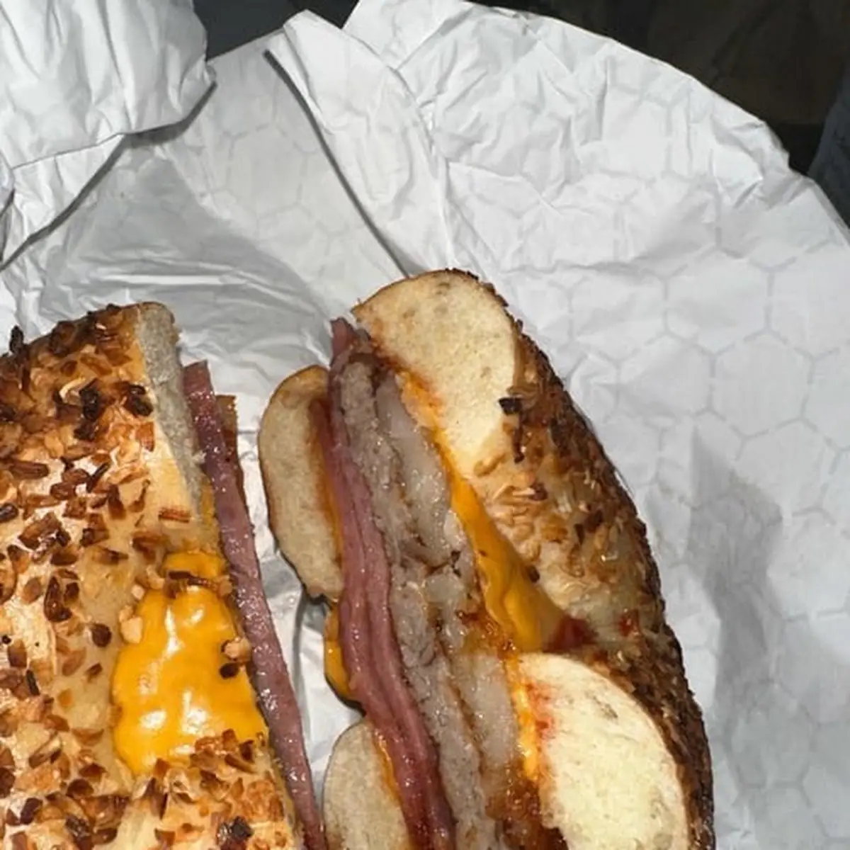 Everything Bagel with Pork Roll Egg and Cheese