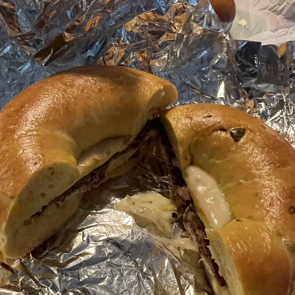 Steak Egg and Swiss Cheese