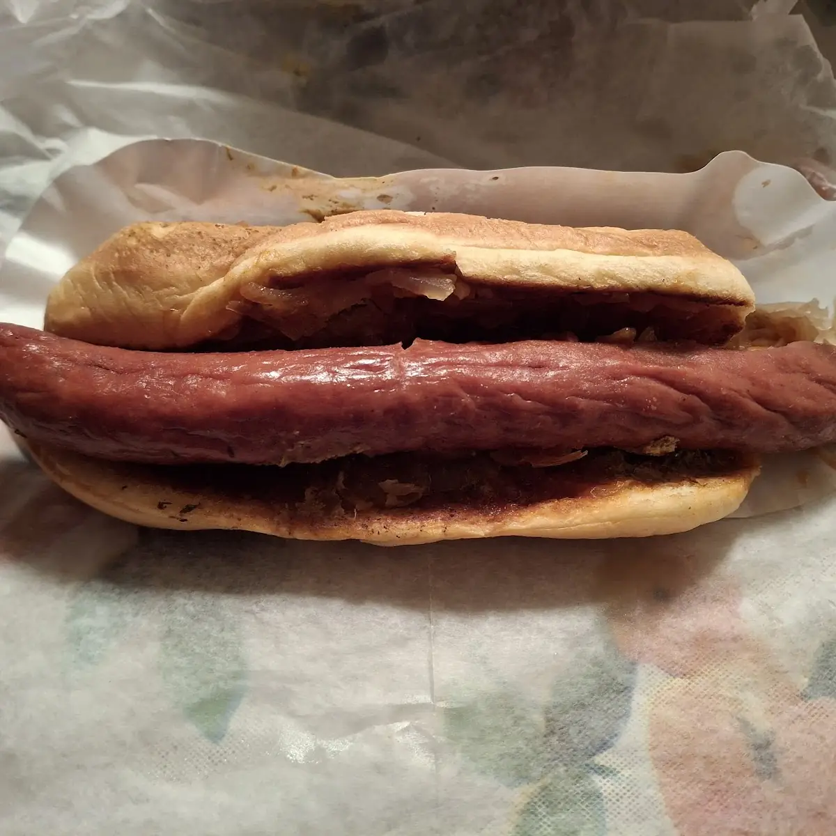 Hot Dog with Mustard and Onions
