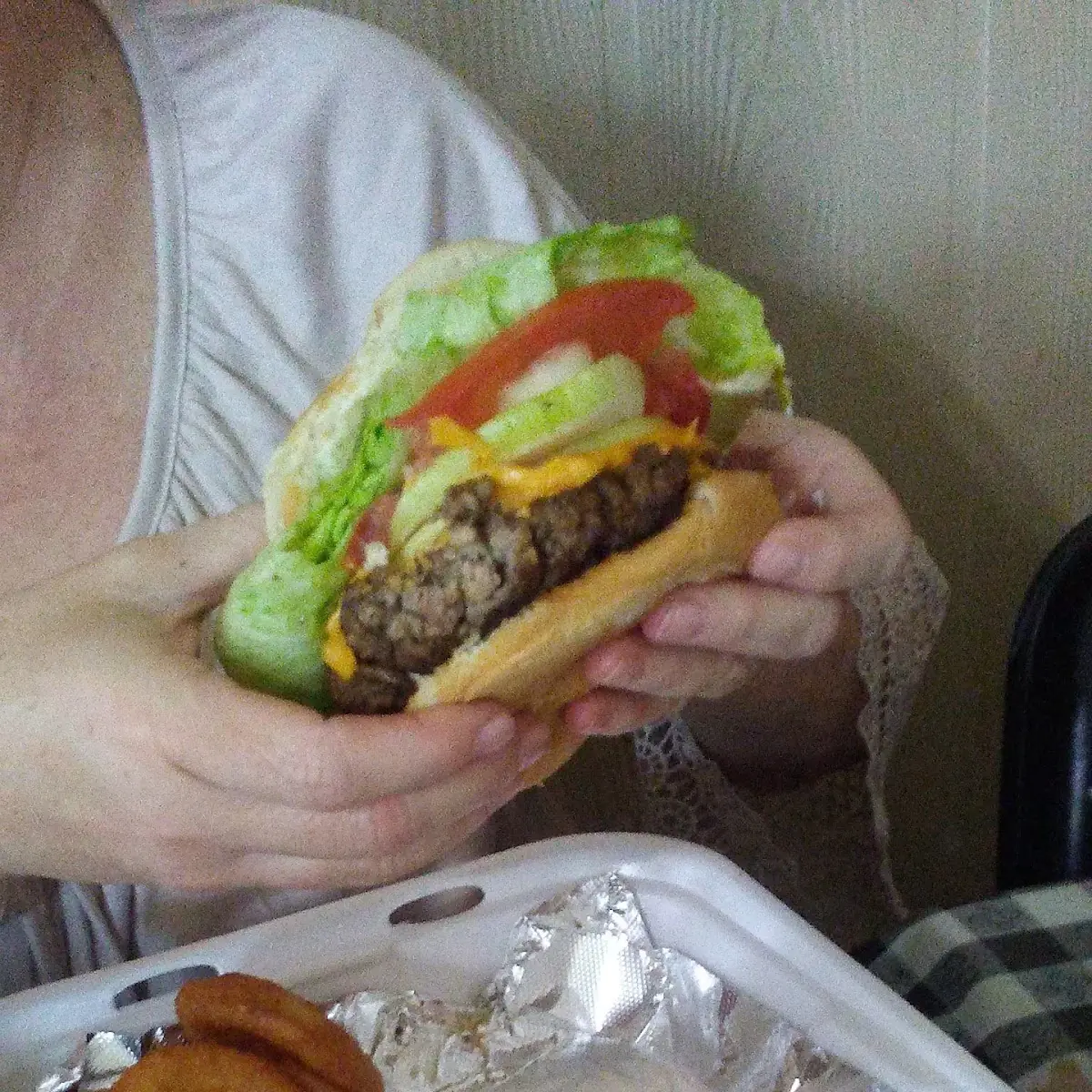 Onion Rings and 1 2 Pound Burger