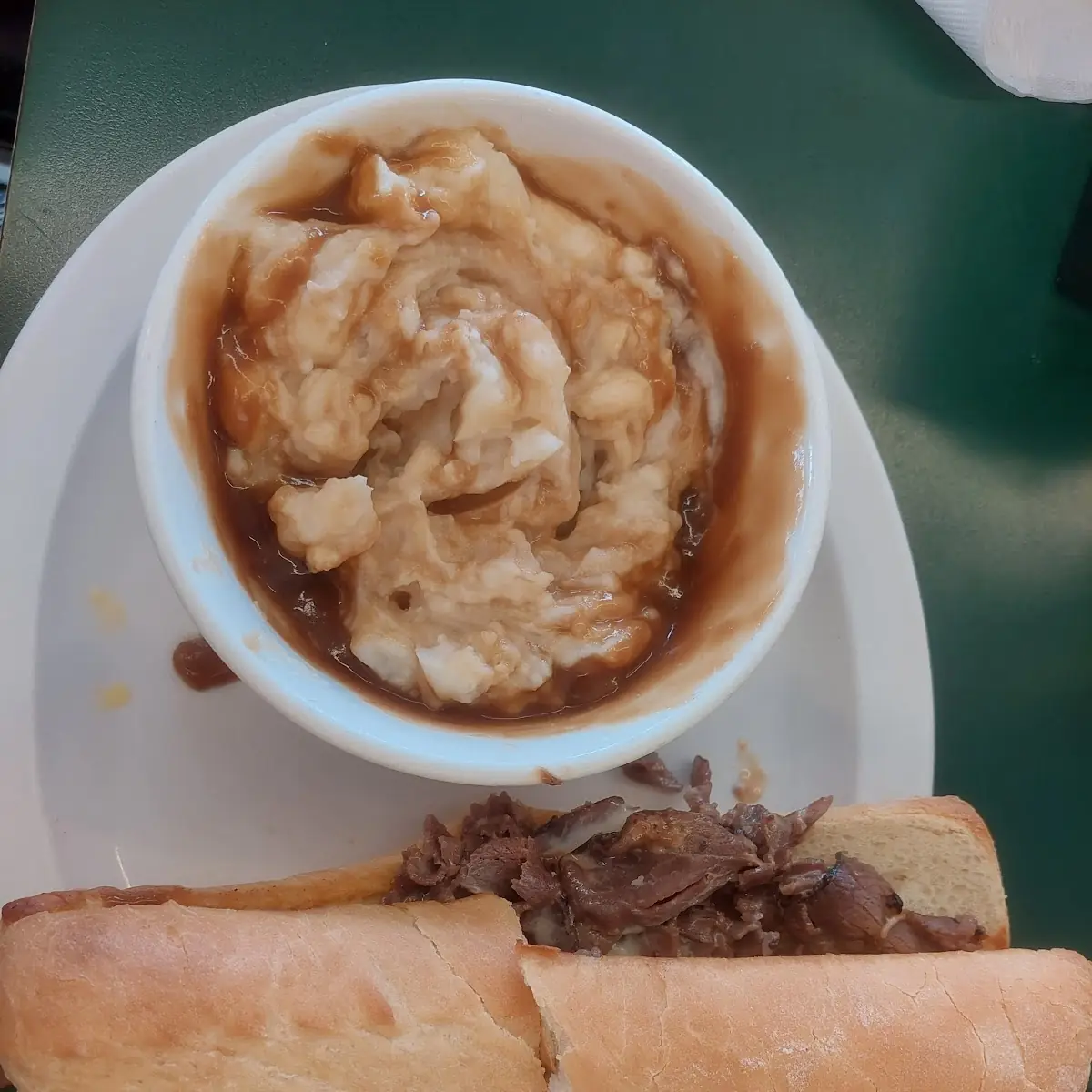 Philly Cheesesteak and Mashed Potatoes and Gravy