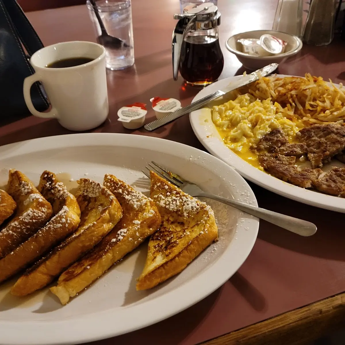French Toast & Eggs Sausage Hash Browns
