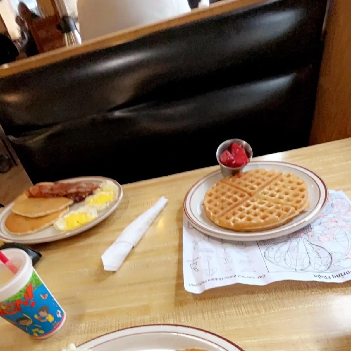 Blueberry Pancakes and Eggs