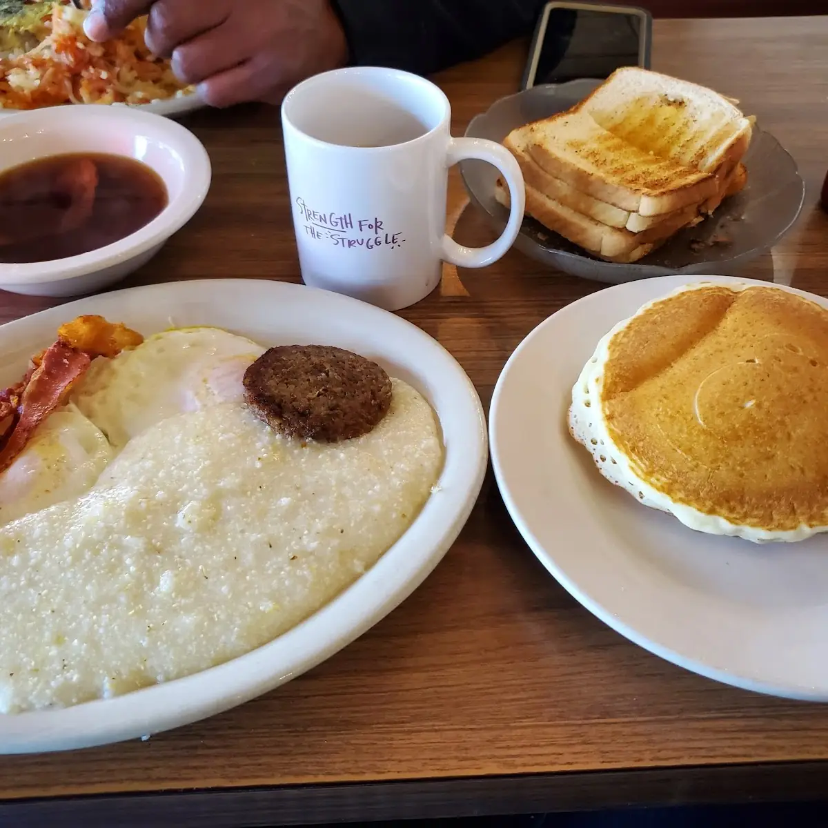 Fried Pork Chops Eggs and Hash Browns