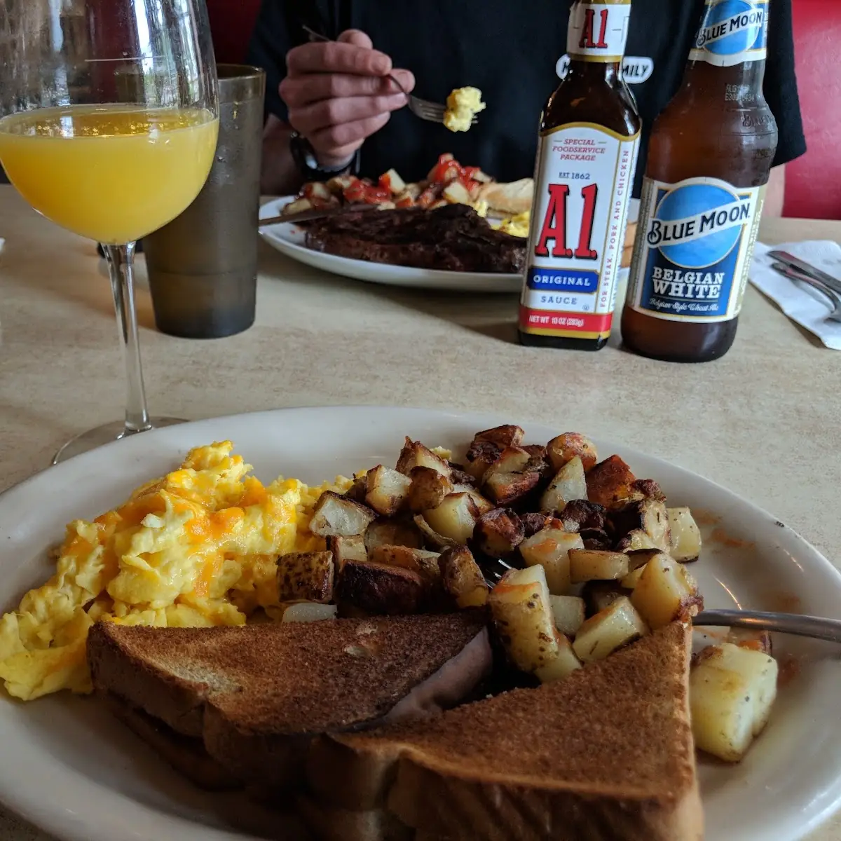 Eggs Home Fries and Toast