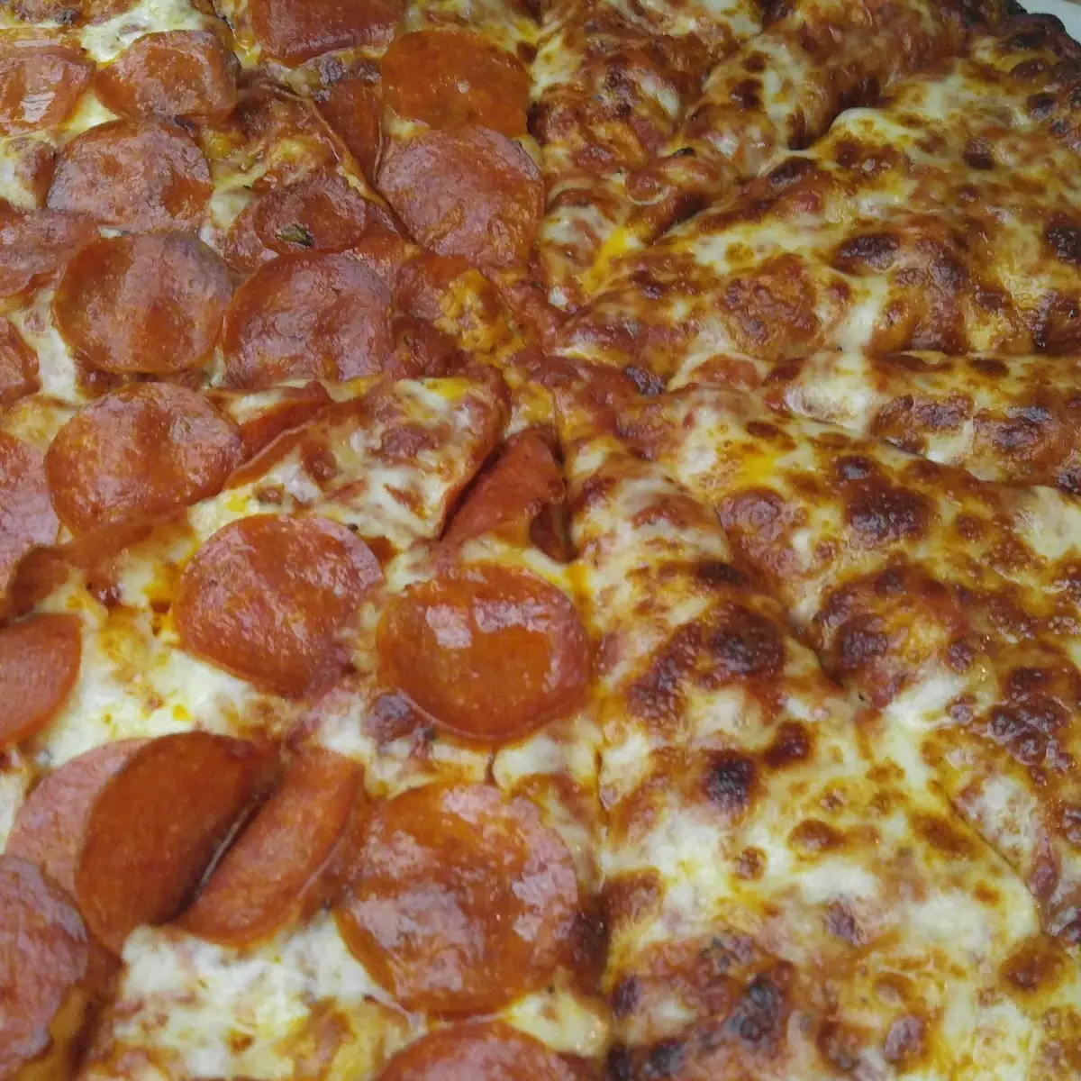 Half Cheese Half Pepperoni Pizza