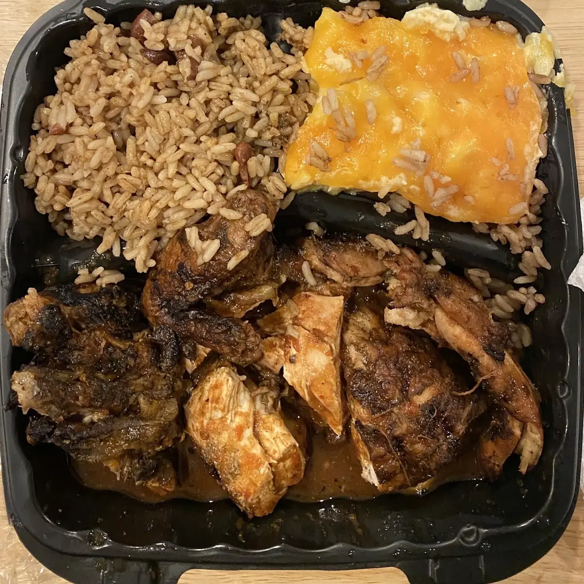 Jerk Chicken Rice & Peas Mac & Cheese