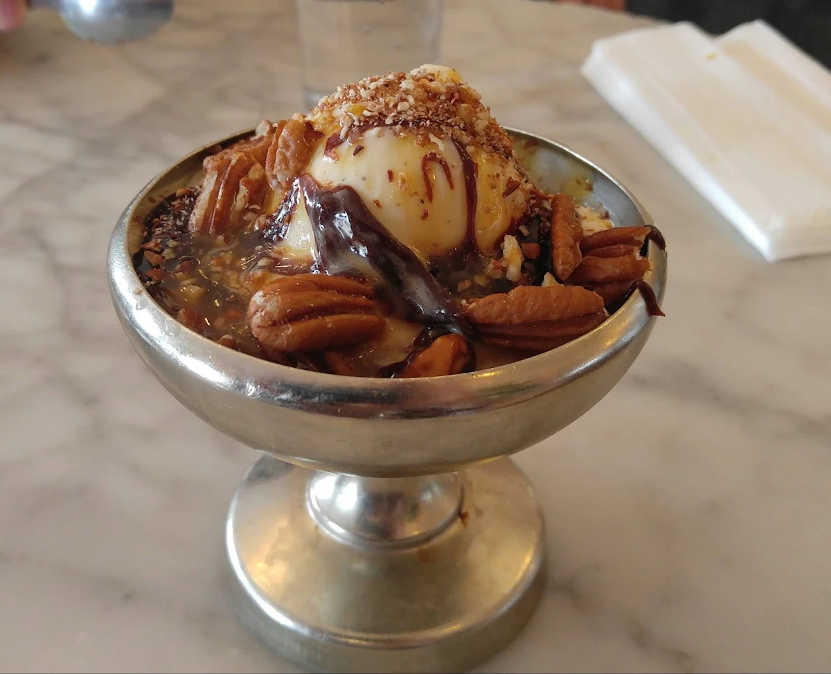 Caramel Hot Fudge Pecan Sundae