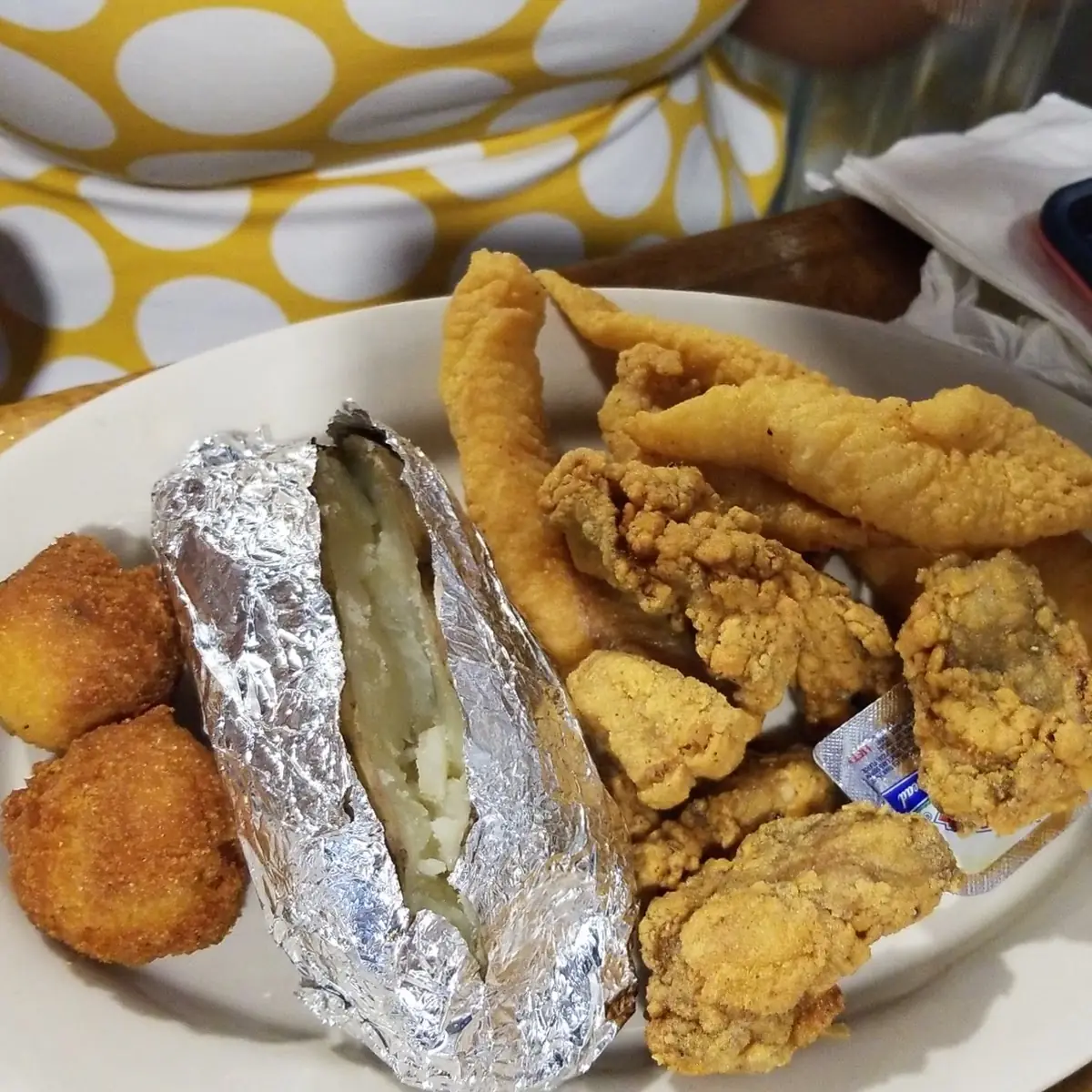 Fish Oyster Baked Potato