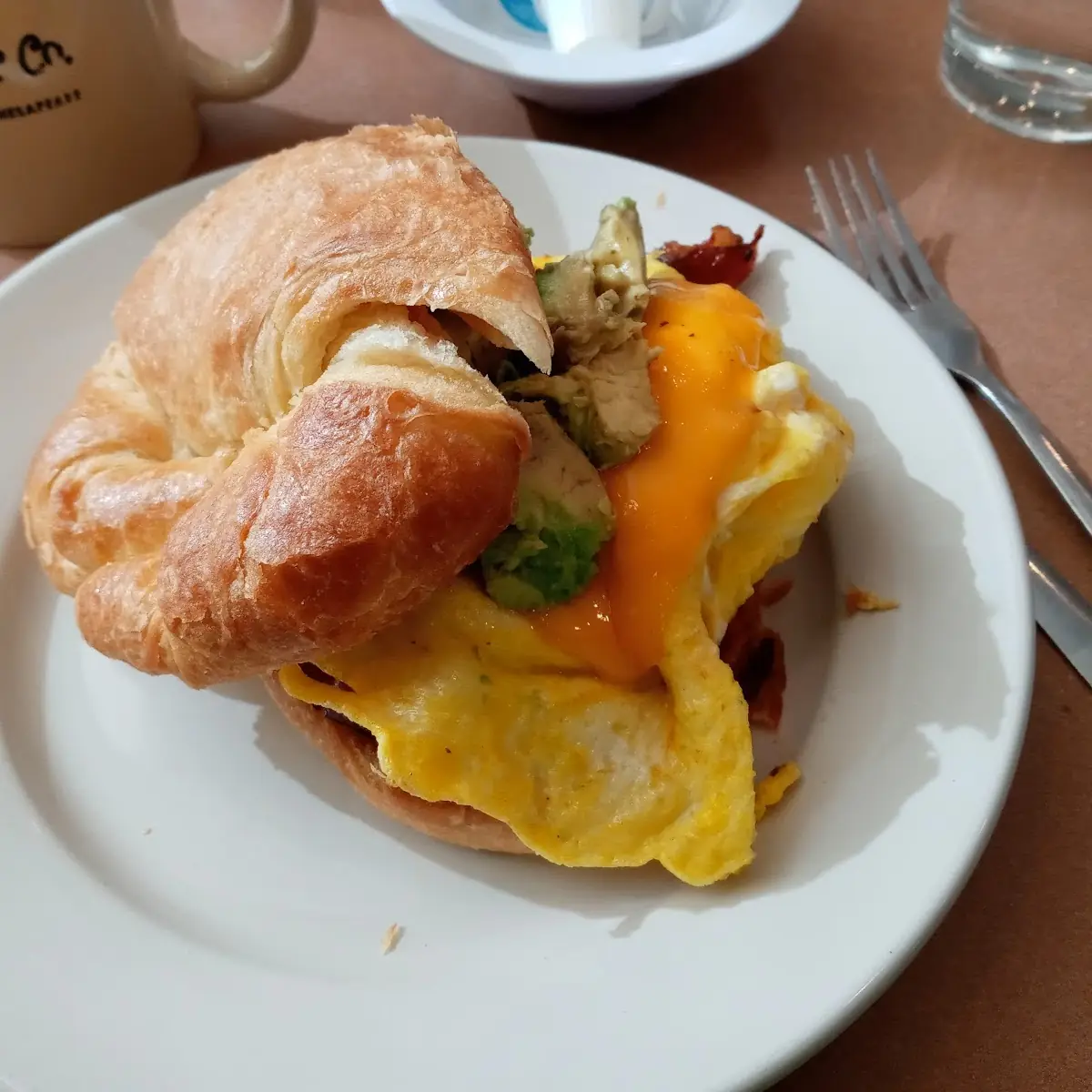 Fried Egg Sandwich Served with Turkey Bacon