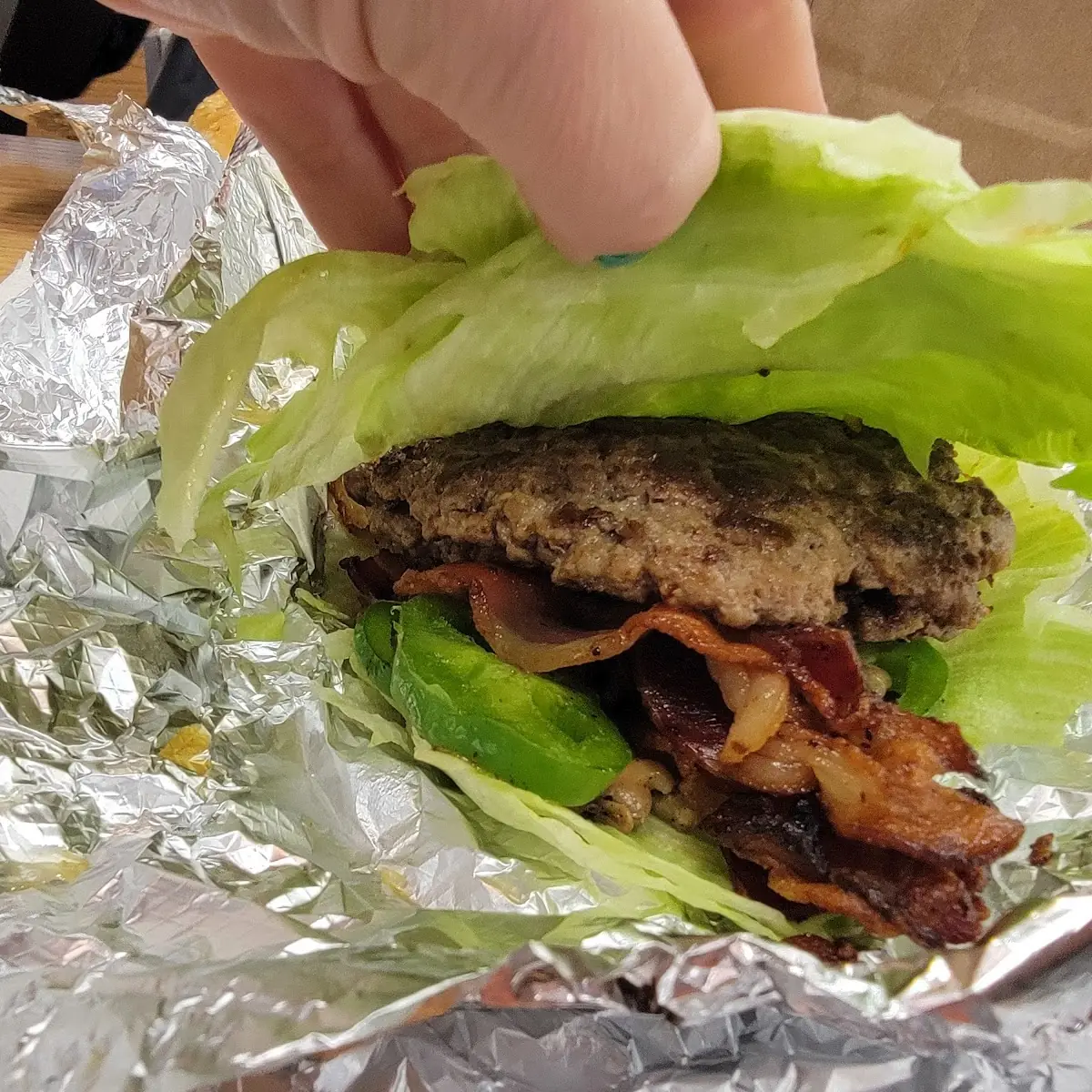 Lettuce Wrap Bacon Cheese Burger