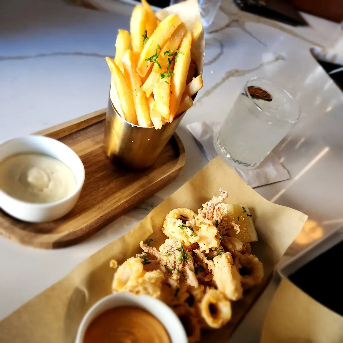 Crispy Calamari& Truffle Fries