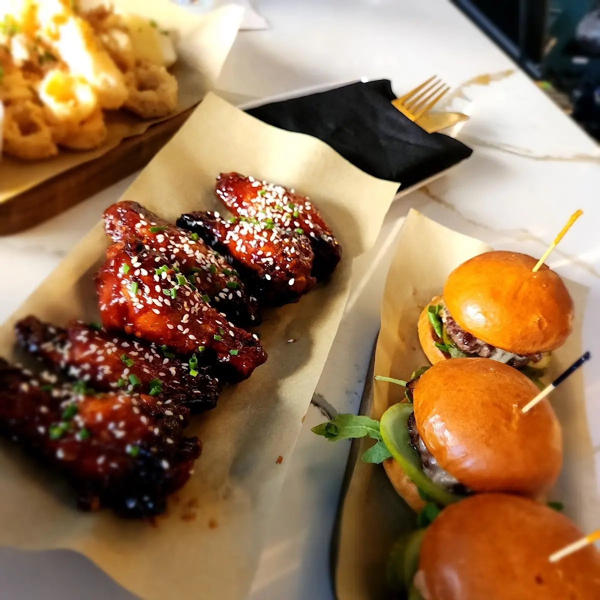 Korean Chicken Wings & Beef Sliders