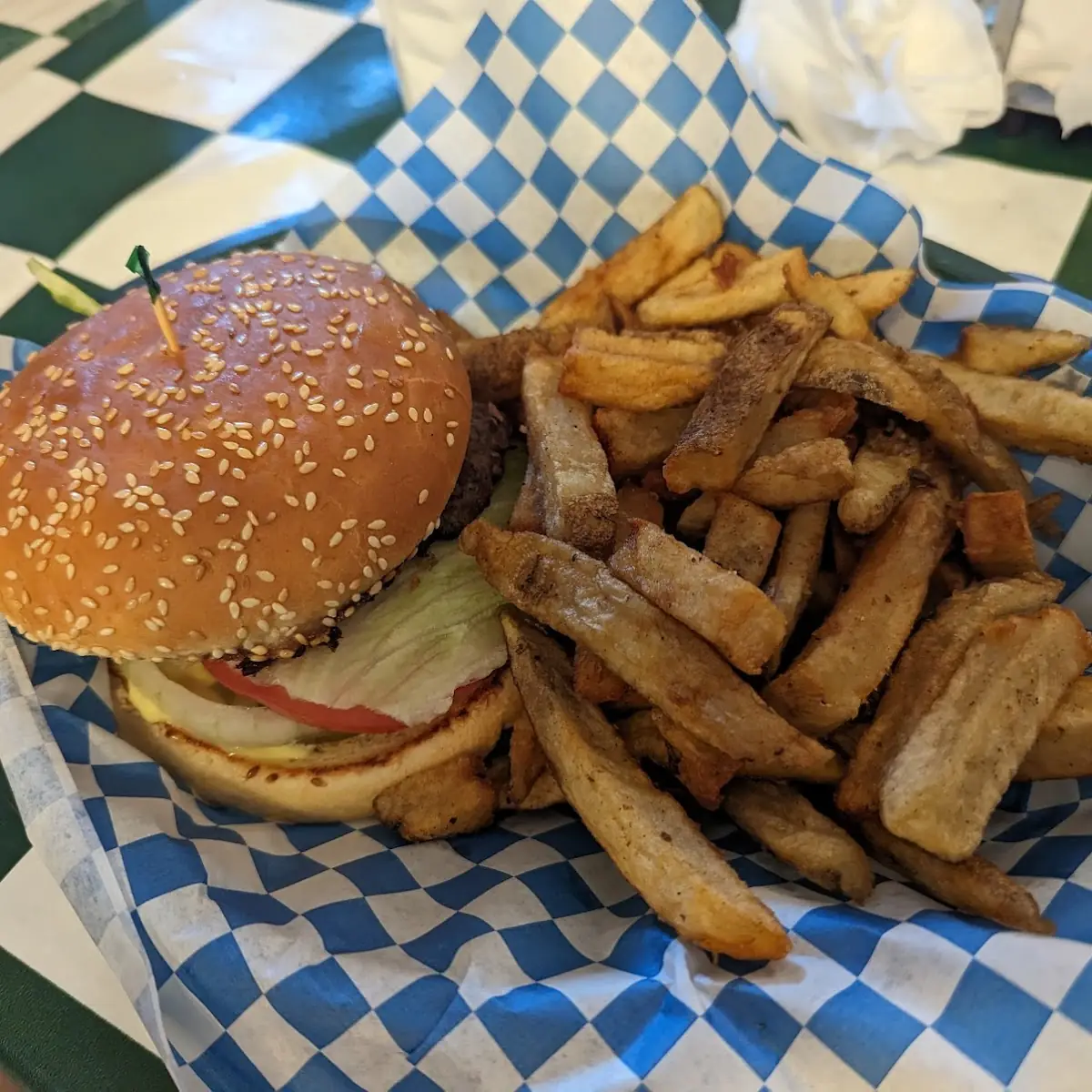 Double Cheeseburger with Fries and Milkshake