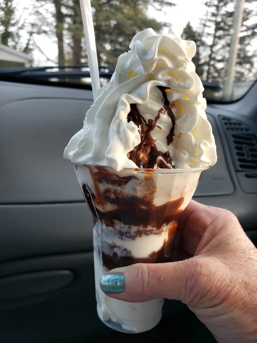 Hot Fudge & Raspberry Sundae